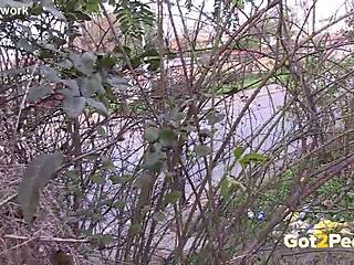 This pretty Czech girl peeing in nature is such a voyeur's dream
