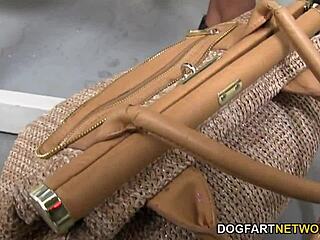 sonia roxxx takes white cock through glory hole in public