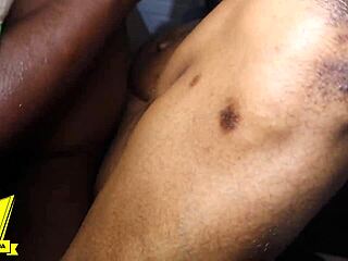 Ebony beauty fucks neighbor hard and cums