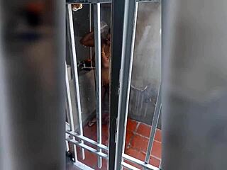 My neighbor, the brunette goddess bathing on the balcony, has incredible tits and rich ass that make me want to fuck her in Canada.