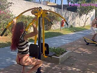 Sex in public park with a crowded audience watching