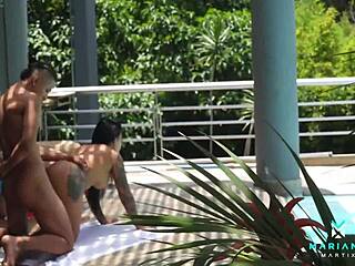 The swimming coach bathes Mariana in cum