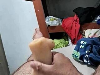 Exhibitionist flashes and reaches orgasm in public display