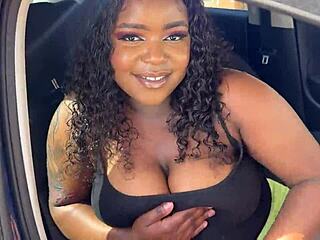 ebony's big ass drilled through tight shorts