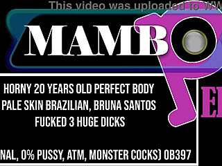 Bruna Santos rides multiple cocks, ass full