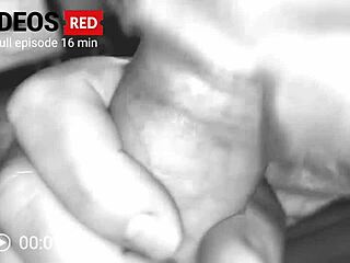 Married woman in her housecoat gives blow job on the sofa