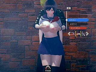 AI girl with big tits gives explosive blowjob in 3D!