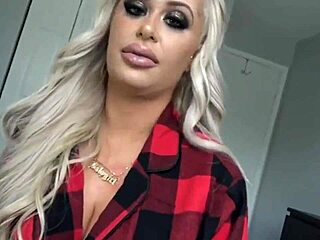 A girl with big hips, Brandi Bae, takes care of a guy’s balls