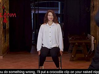 Pornstar endures harsh whipping and humiliation in first kinky scene. Brunette slave learns her place fast.