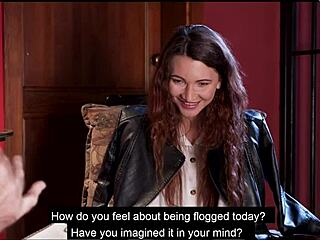 Pornstar endures harsh whipping and humiliation in first kinky scene. Brunette slave learns her place fast.