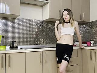 Stepsister's Rough Anal Pounding in Kitchen by Lucky Friend!