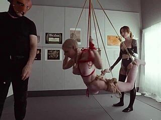 Submissive pawn rhyder plays daring bondage game