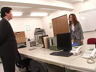 Uncensored Japanese Teen Secretary Seduces Old Boss for Office Action
