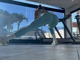 Fit Teen 18+ Bubble Butt Bangs Her Personal Trainer After Gym!