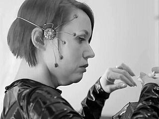 Time breach featuring Audrey Ashes' redhead squirting orgasm sci-fi