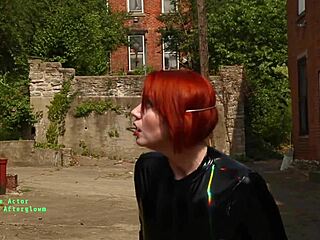 Time breach featuring Audrey Ashes' redhead squirting orgasm sci-fi