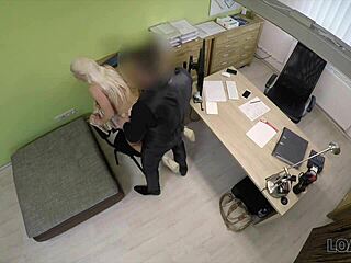 Busty Blonde Blanche Surrenders to Loan Agent in Office