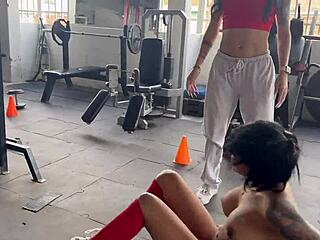 Transgender trainer sparks arousal with intimate squats sessions