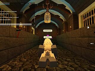 Blonde babe bent over for deep anal pounding while shaking her ass in wild Roblox porn scene.