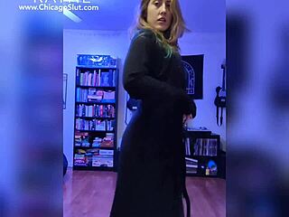 Blonde In Black Lingerie Gives Rocking Lap Dance