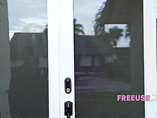 in the house, the tall ebony milf gets her pussy used by big cock freely