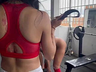 Transgender trainer sparks arousal with intimate squats sessions