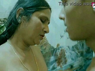 A hot woman is having bath and her step son came to her
