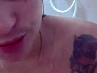 She TOOK a CUM shower in the bathroom