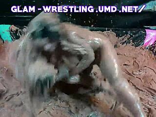 i watch big tit lesbians catfight in mud, so messy an nude