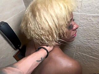 My ebony girlfriend craves intense shower action