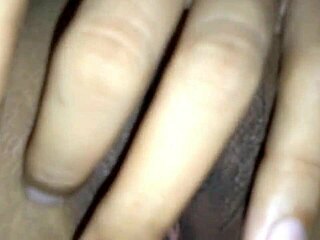 Pretty amateur rubs wet shaved pussy with hard cock