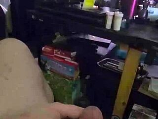 Kandy Kane gives a homemade blowjob to her husband.