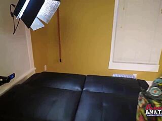 Petite Brunette Coed Katie Walls Sucks Big Cock