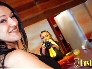 Busty Brunette Babe Spreads Legs for Cock