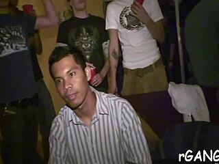 The guys arrange a hard gangbang with cute chicks, who are not embarrassed to show their skills