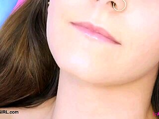 Sweet teen 18+ brunette flaunts her tight body.