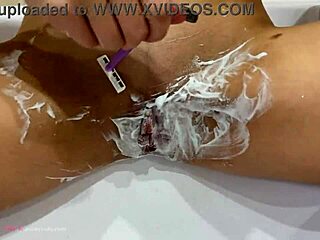 pussy shaving close up beautiful blonde with natural tits pov free