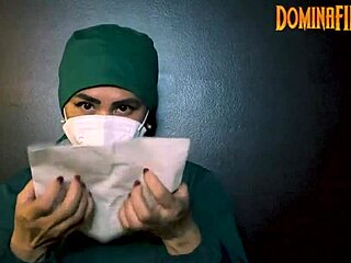 Femdom Uses Latex Gloves In Fetish Play