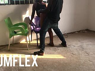 Slutty MILF gives blowjob, deepthroat monster cock, bent over for doggystyle orgasm!