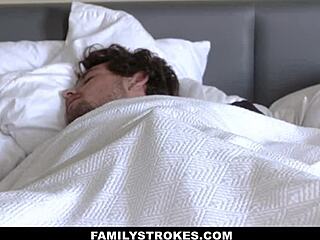 hot russian stepmom crystal rush soothes her stepsons huge erection