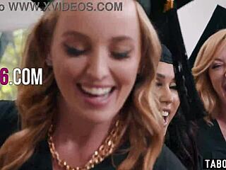 Milfs turn graduation party into wild reverse gangbang chaos