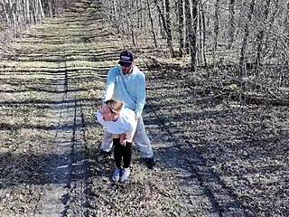 A couple got fucked outdoors by a flying drone