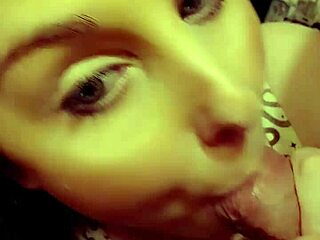 fiery redhead milf alternates gentle licks and deep sucks on throbbing cock