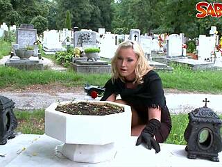 the hot blonde widow gets her ass fucked hard and deepthroats a big cock