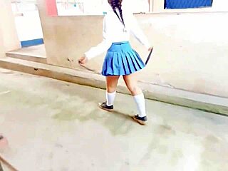 Amateur teens engage in intense sex for money at school in this homemade video.