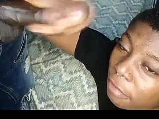 African teen gets a messy hot load on her face