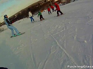 Snowboarder chick with big tits loves to get fucked by a big cock