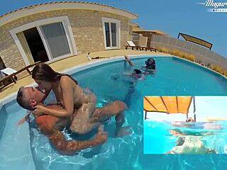 Hey, talia mint is sucking and riding so hot by the pool 😍