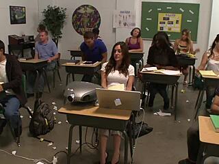 damn! suzanne kelly's titties steal the show in class!