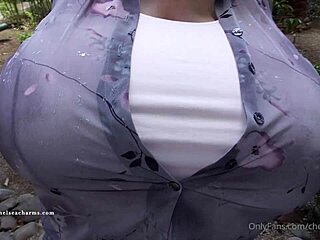 chelsea charms unbuttons shirt, revealing huge fake tits